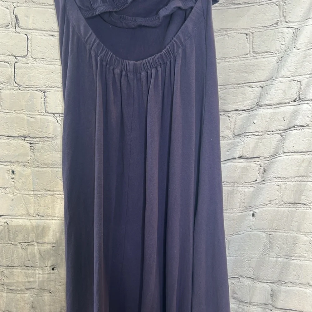 Free People Beach Navy Blue Strapless Maxi Dress Size Large Excellent Condition